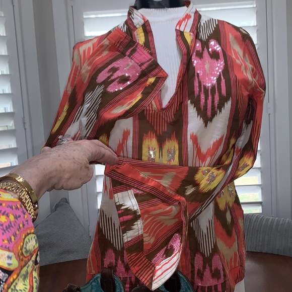 EUC Tory Burch Southwest Bling Top 6 - Picture 5 of 9